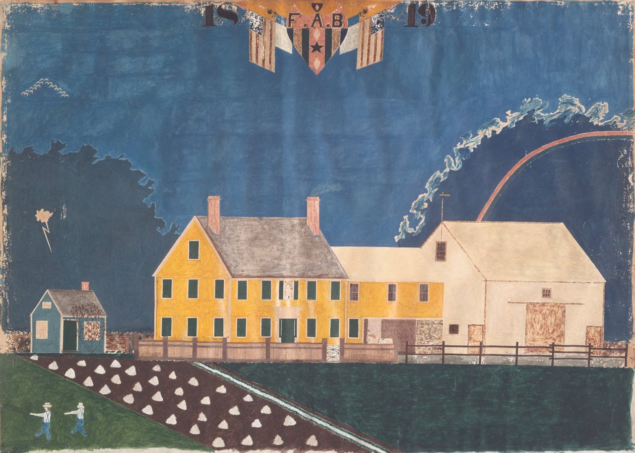 Uidentificeret kunstner - Farmstead in Passing Storm af Unbekannt Unbekannt