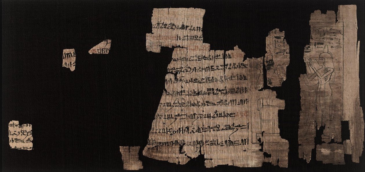 Ukendt egyptisk - Ark med hieratisk indskrift om Neskhonsu, den store gud Amons sangerinde af Unbekannt Unbekannt
