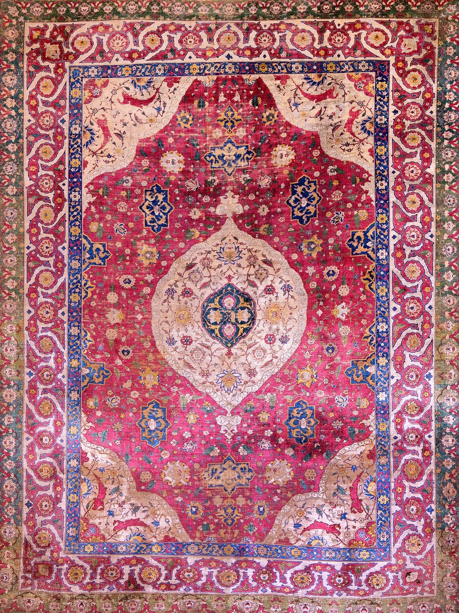 Ukendt, Iran, midten af 1500 -tallet - Rothschild Small Silk Medallion Carpet af Unbekannt Unbekannt