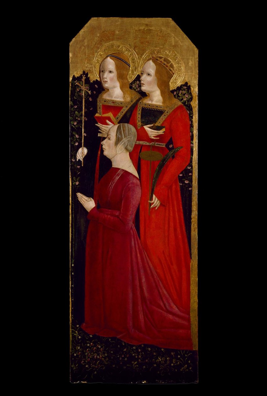 Ukendt italiensk - De hellige Margaret og Catherine af Alexandria med en Donatrix af Unbekannt Unbekannt