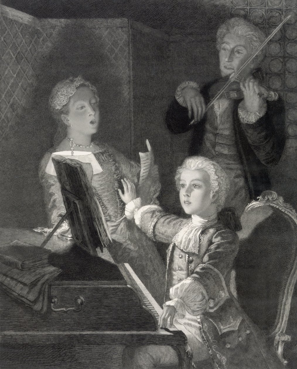 Wolfgang Amadeus Mozart som barn af Unbekannt Unbekannt