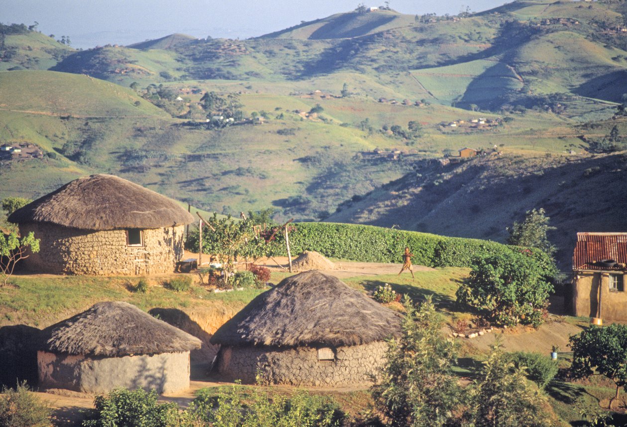 Zulu Village, nær Eshowe af Unbekannt Unbekannt