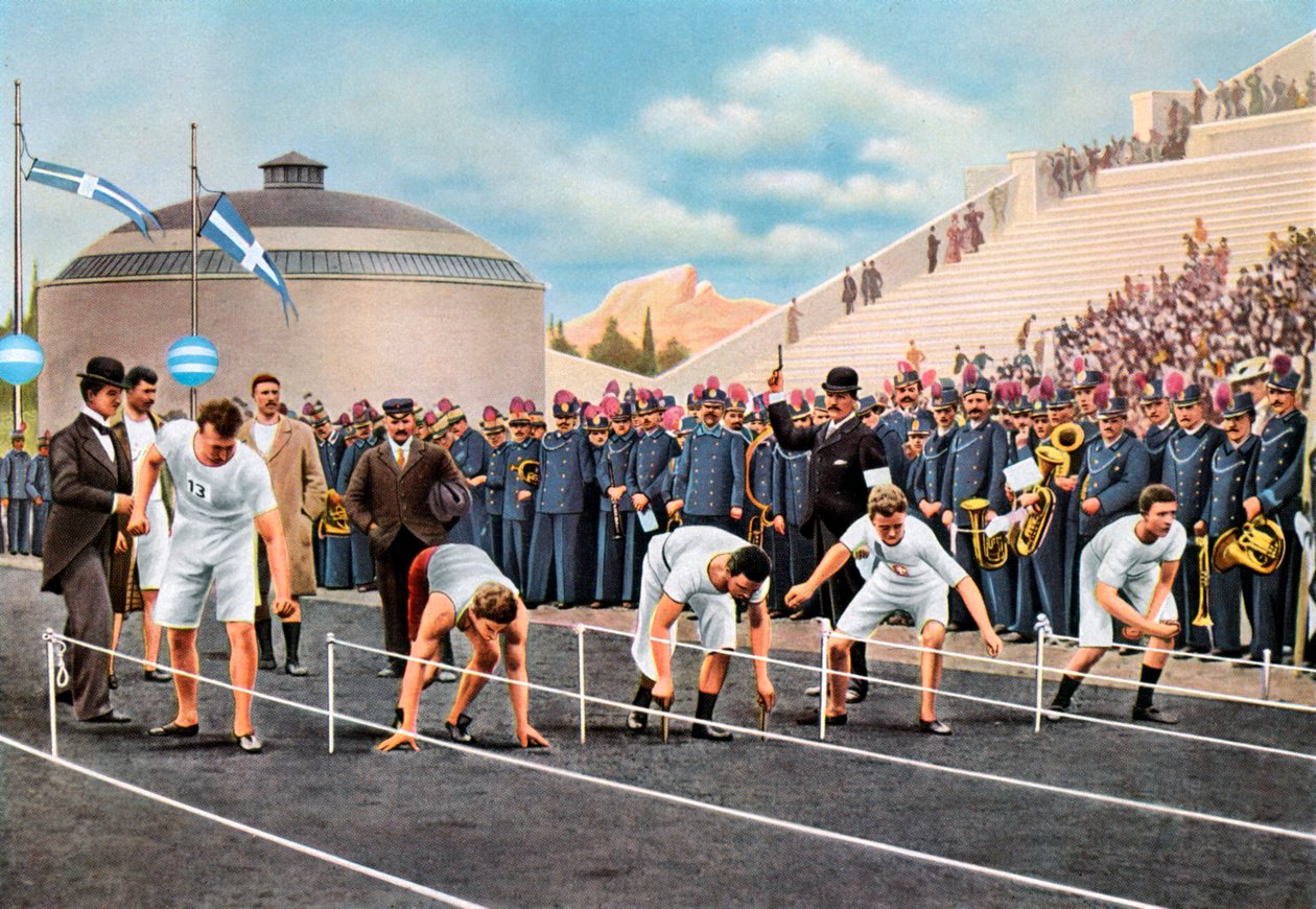 100 meter sprintløb ved de olympiske lege, Athen, 1896, 1936 af Unbekannt