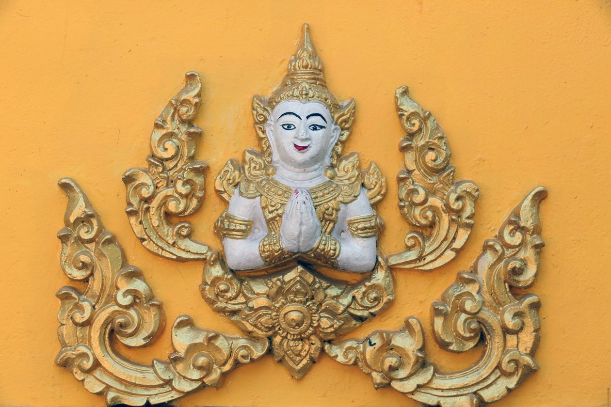 20151030, Vientiane, Laos: Wat Si Muang (Simuong) buddhisttempel. buddhistisk gudinde af Unbekannt