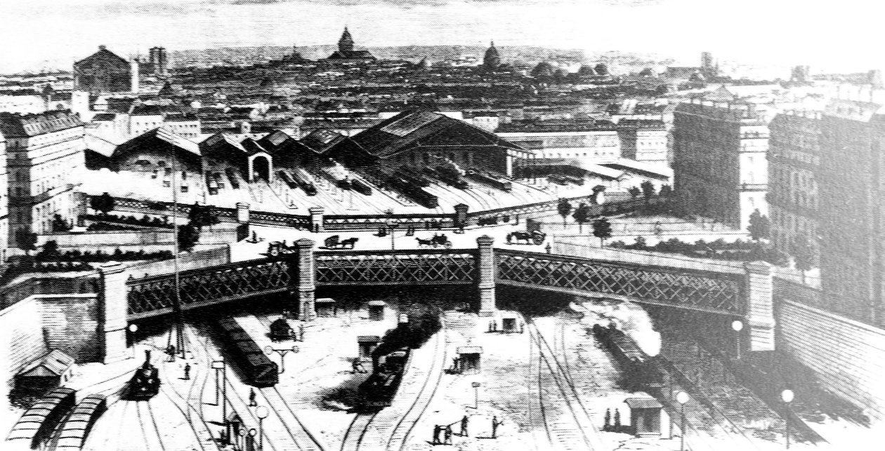 2295 Gare St Lazare i Paris i 1900 Arkiv af Unbekannt
