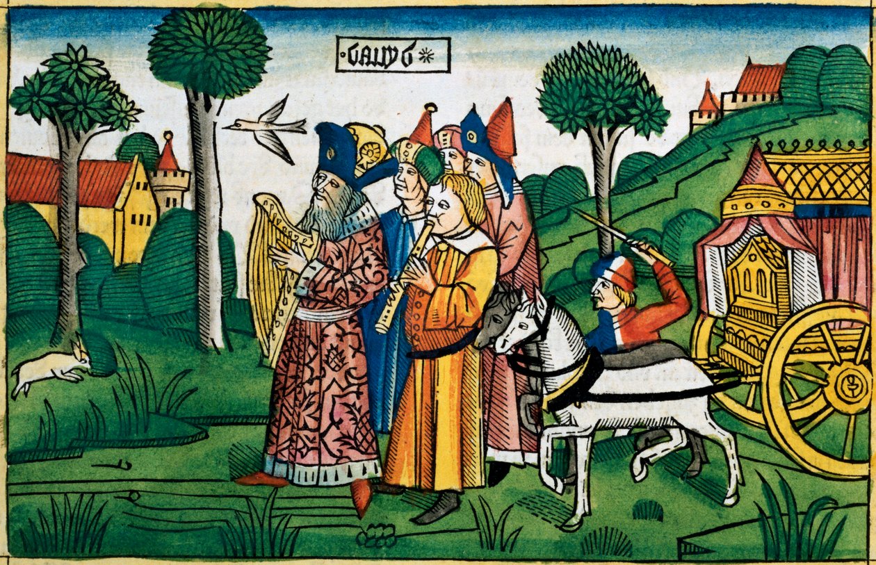 2 Samuel 6:1-5: David bringer arken til Jerusalem af Unbekannt
