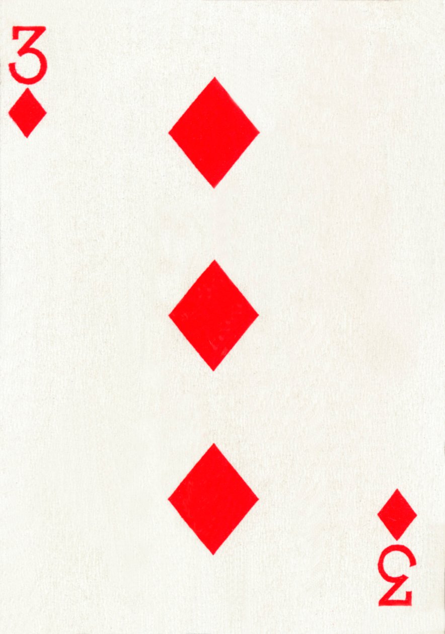 3 diamanter fra et sæt Goodall & Son Ltd. spillekort, c1940 af Unbekannt