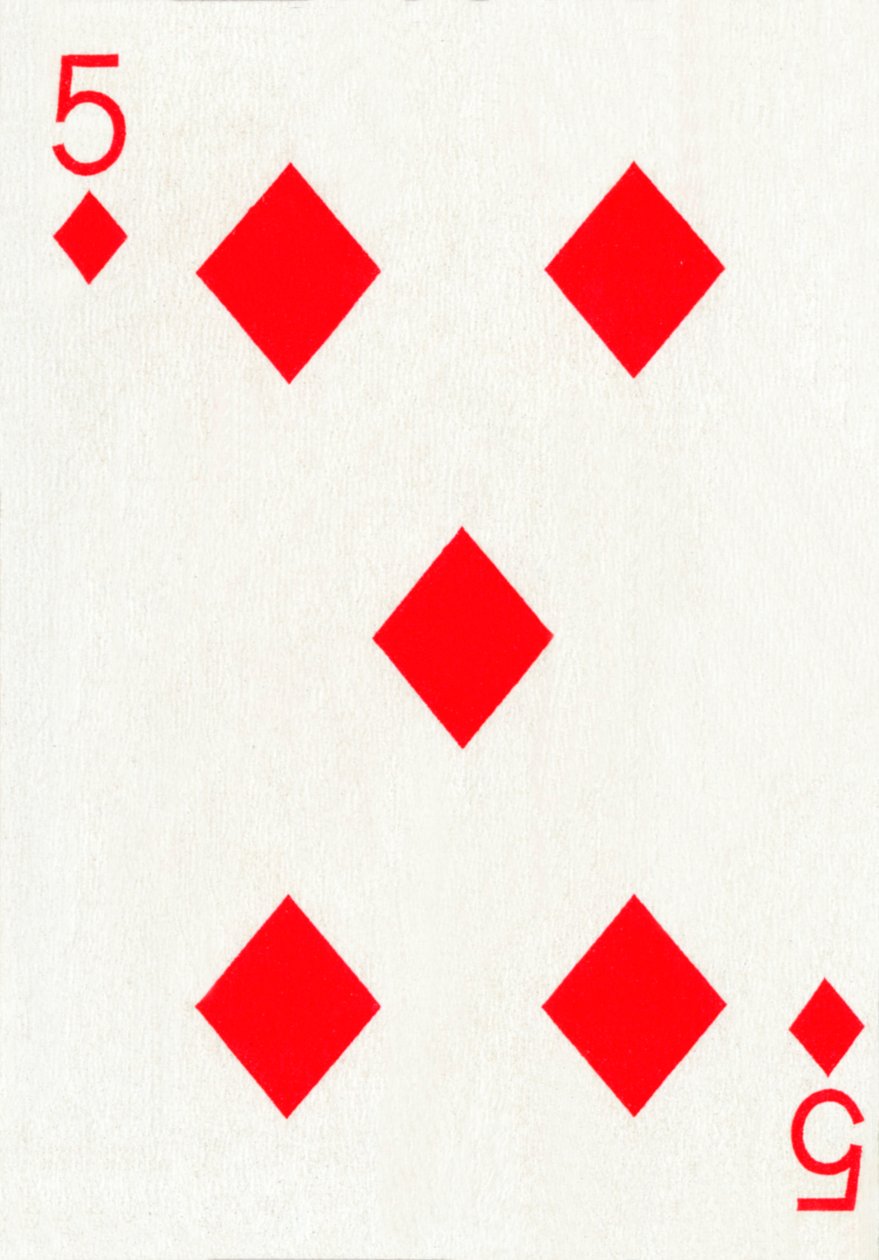5 diamanter fra et sæt Goodall & Son Ltd. spillekort, c1940 af Unbekannt