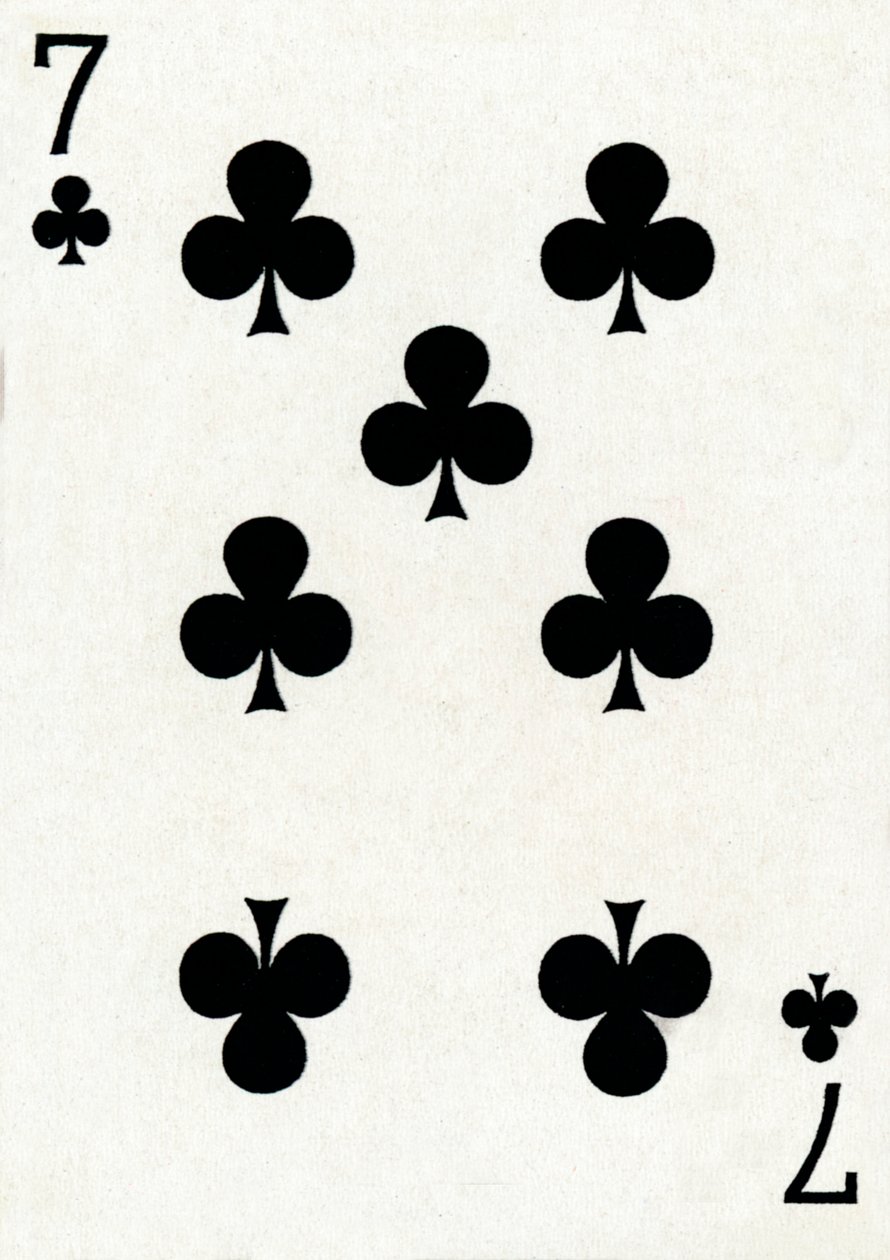 7 af køller fra et sæt Goodall & Son Ltd. spillekort, c1940 af Unbekannt