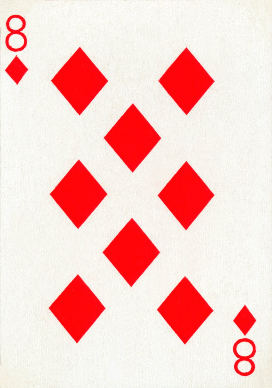8 diamanter fra et sæt Goodall & Son Ltd. spillekort, c1940 af Unbekannt