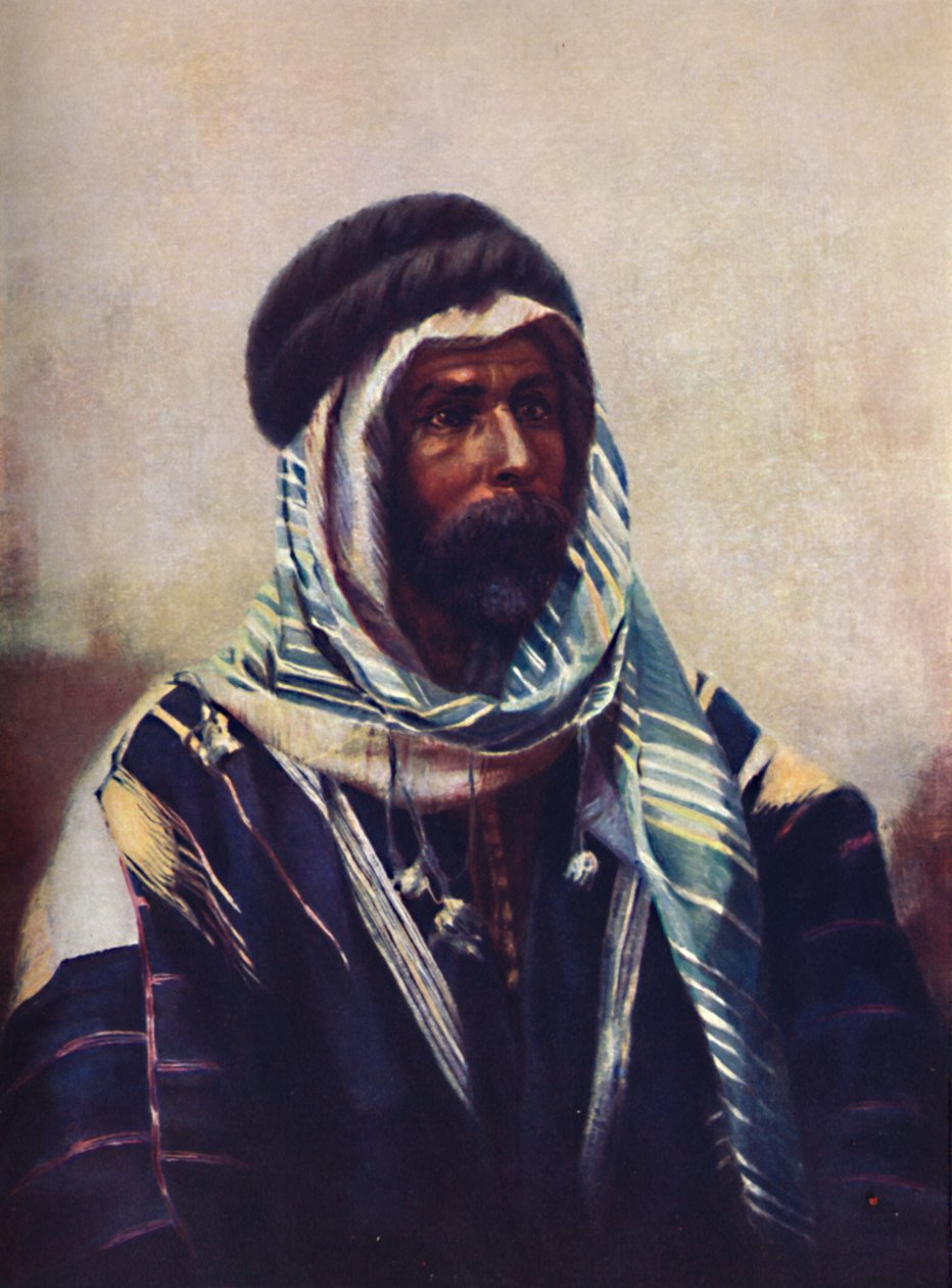 En beduin-sheik iført burnouse, 1902 af Unbekannt