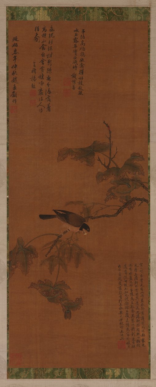 En fugl på en grøn gren, Ming-dynastiet, 1500-1700-tallet. af Unbekannt