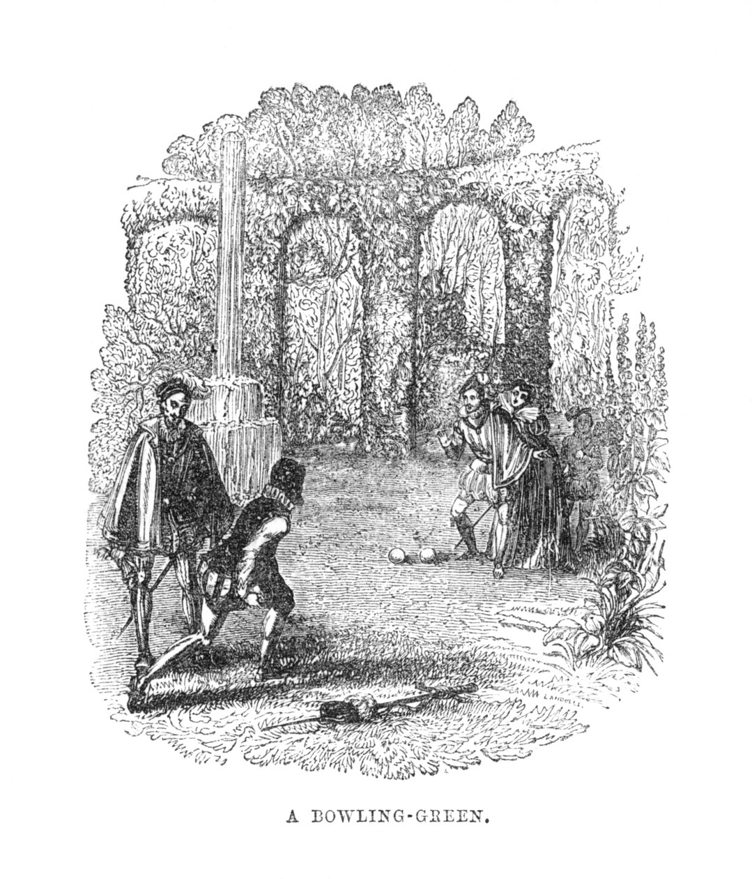 A Bowling-Green, c1870 af Unbekannt