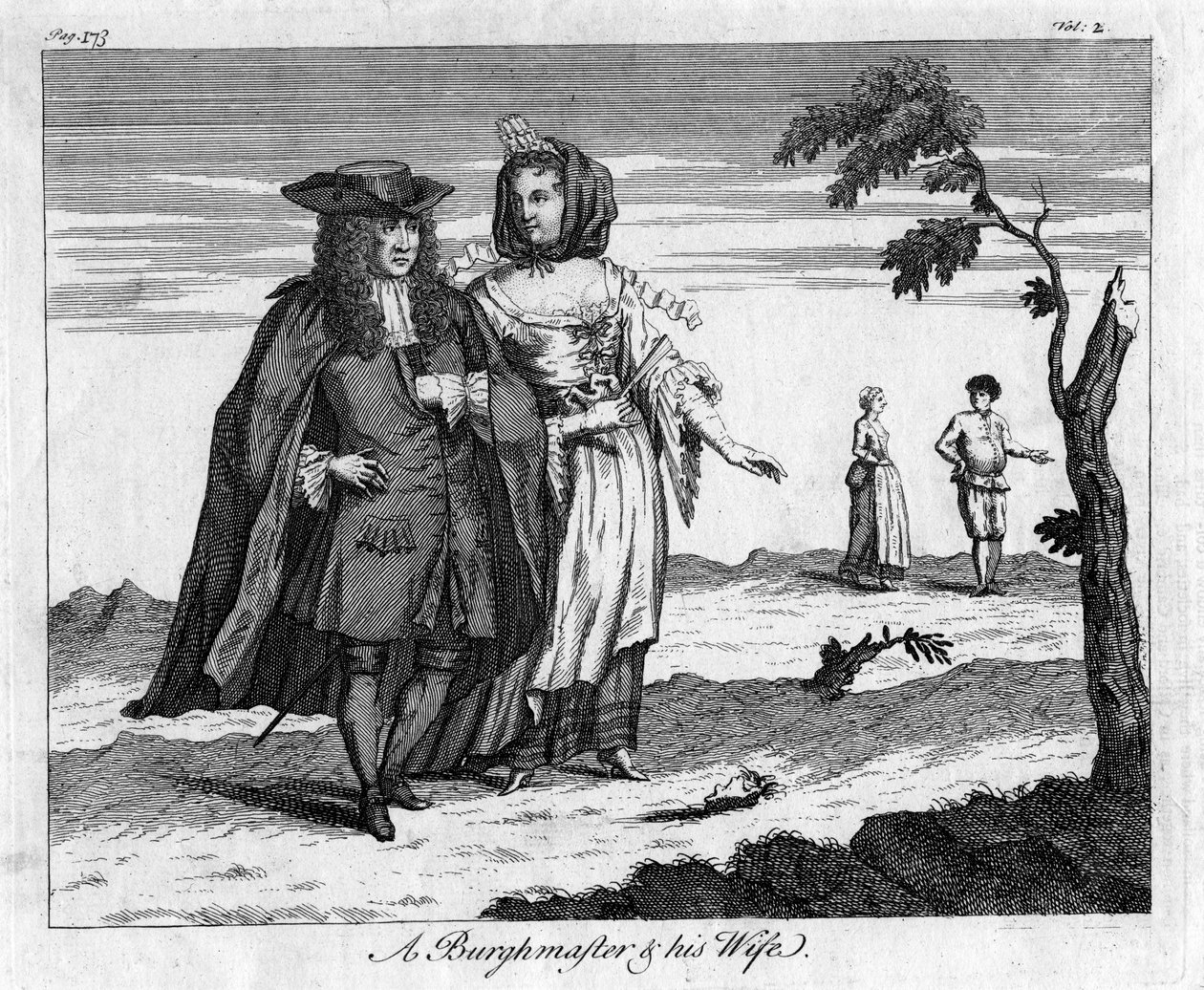En burgmester og hans kone, c1700-tallet af Unbekannt