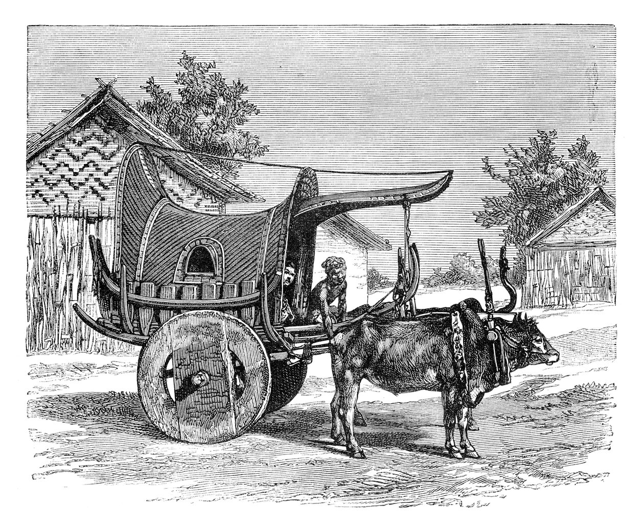 En burmesisk vogn, Burma Myanmar, 1895 af Unbekannt