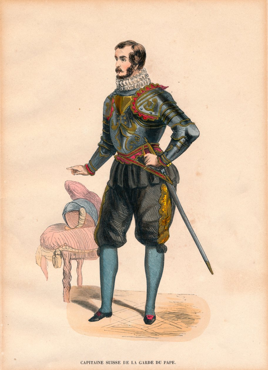En kaptajn af pavens schweiziske garde, ca. 1900-tallet af Unbekannt