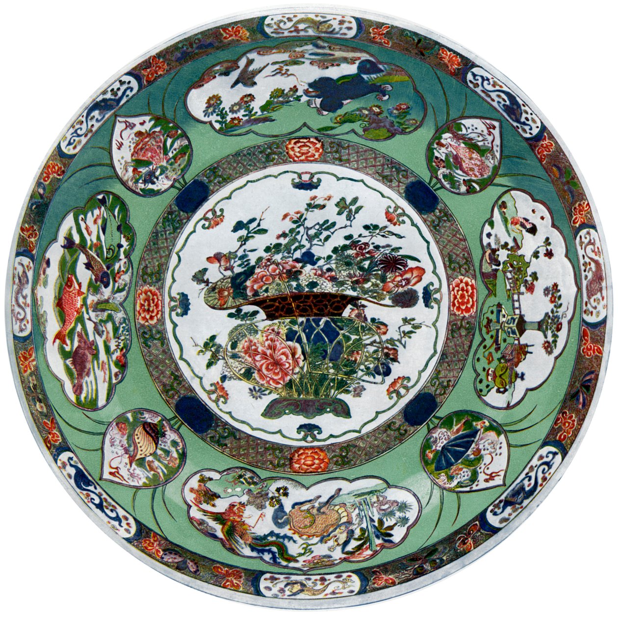 Et kinesisk porcelænsfad fra Kang-he-perioden, 1600-tallet 1903 af Unbekannt