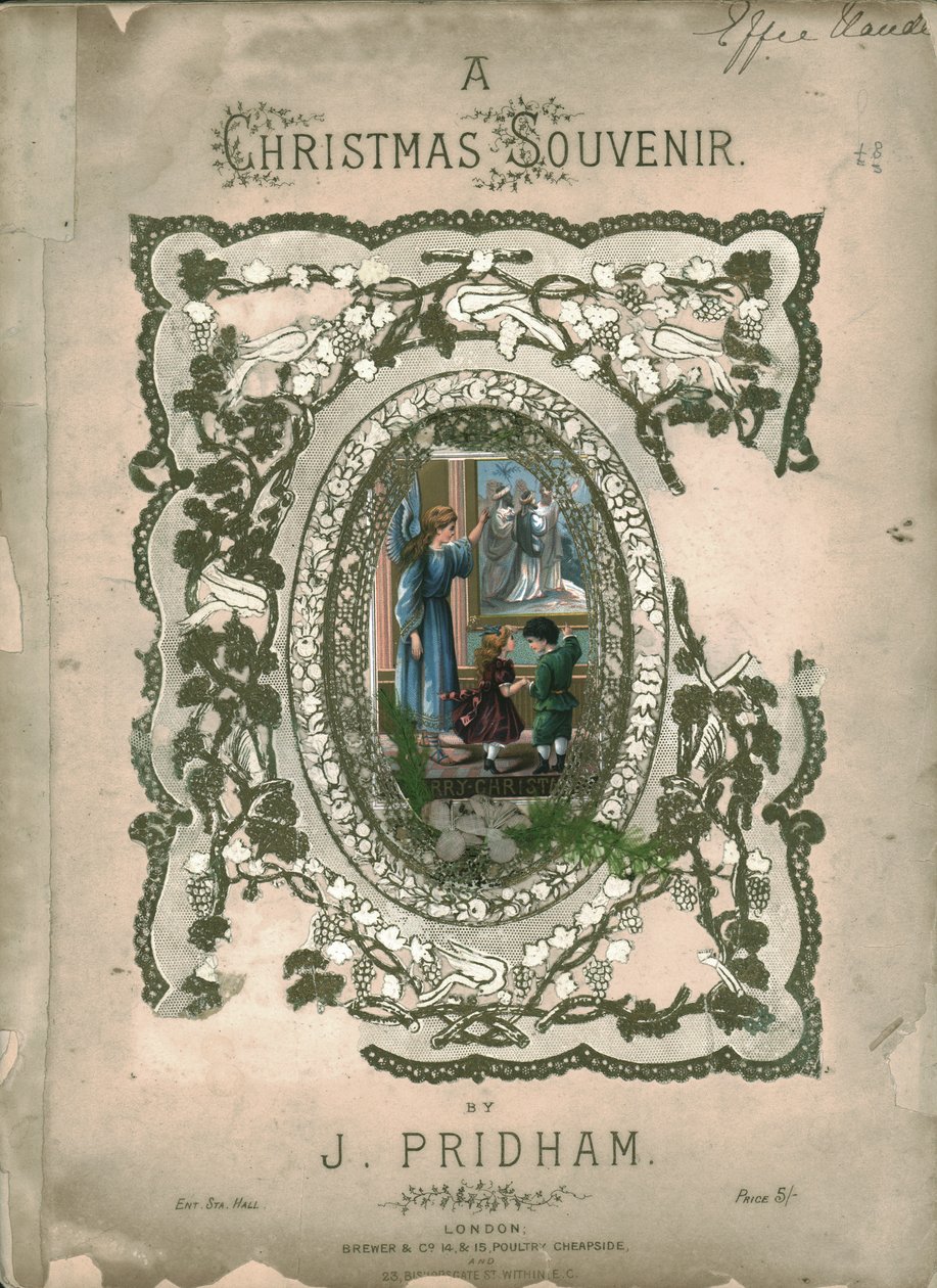 En julesouvenir, forside til noder, c1860