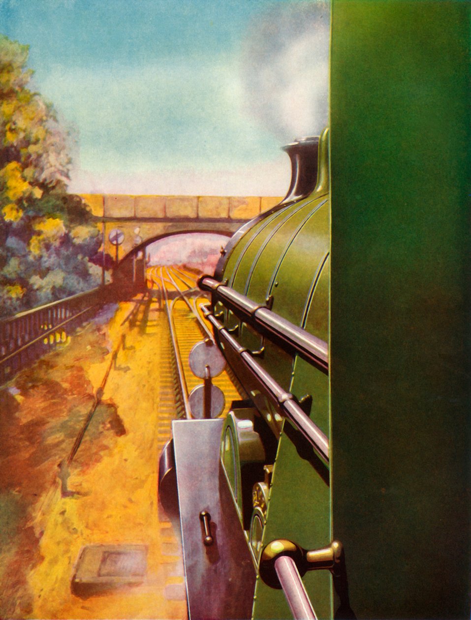 A Clear Road fra førerhuset på et Southern Railway Atlantic lokomotiv, 1935. af Unbekannt