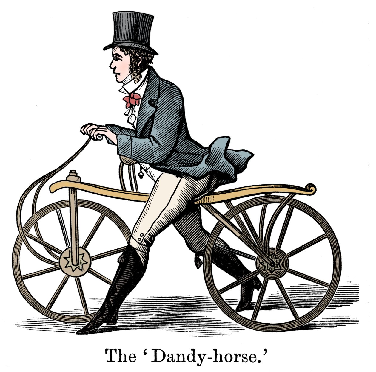 En Dandy-Horse eller Draisienne af typen fashionable c1820 af Unbekannt
