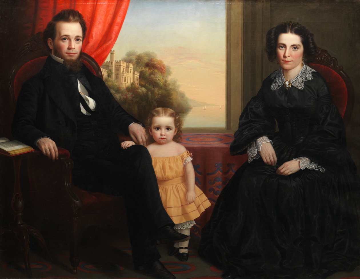 En familiegruppe, ca. 1850. af Unbekannt