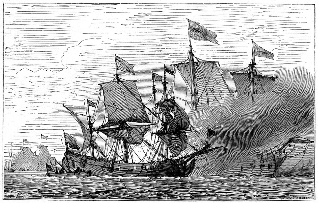 Et fransk brûlot-brandskib, 1700-tallet, 1898 af Unbekannt