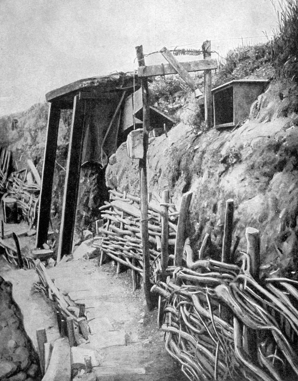 En fransk skyttegrav, Første Verdenskrig, 1915 af Unbekannt