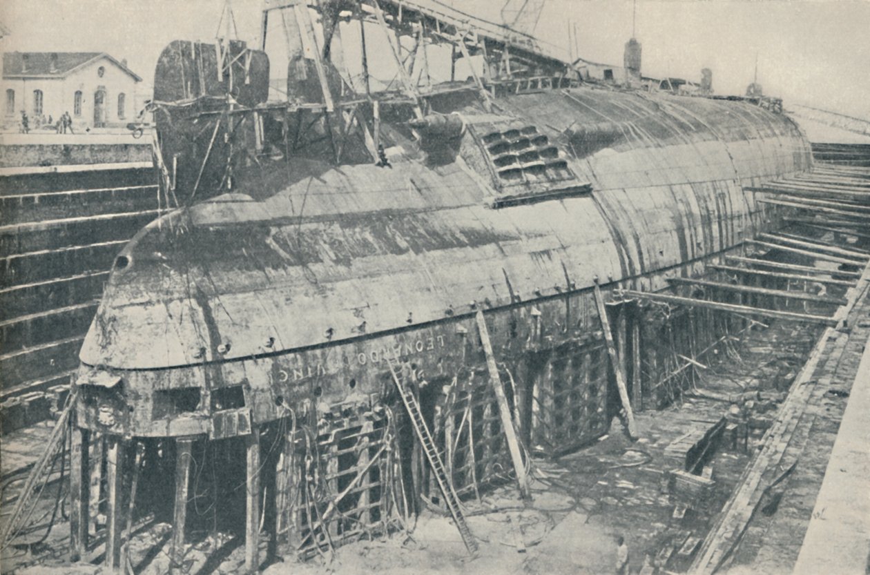En stor bedrift delvist gennemført. Leonardo da Vinci hviler i tørdok, 1936 af Unbekannt