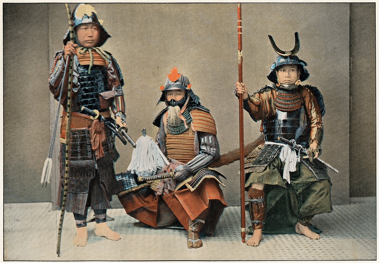 En gruppe samuraier, c1890 af Unbekannt