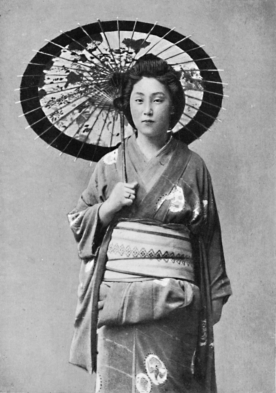 En japansk dame i vandrekostume, 1902 af Unbekannt