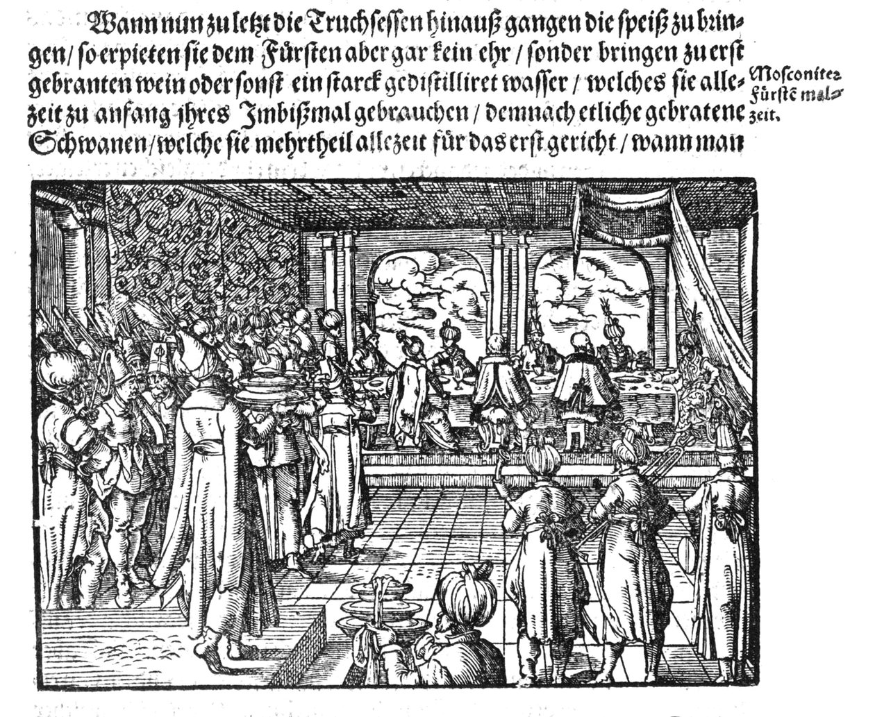 Et måltid af zar fra Die Moskouitische Chronica af S. Herberstein, 1579 af Unbekannt