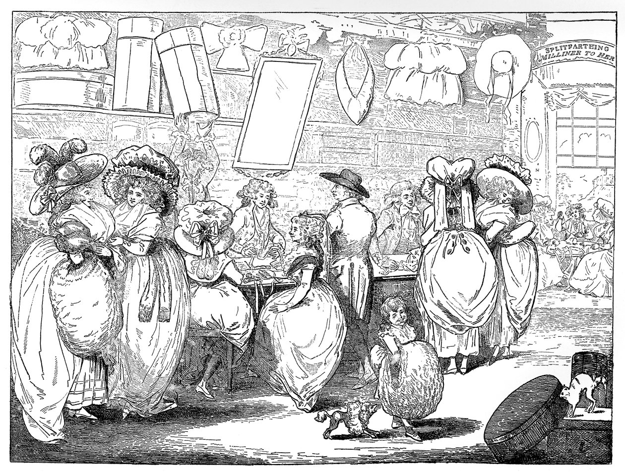 A Milliners Shop, 1787 af Unbekannt