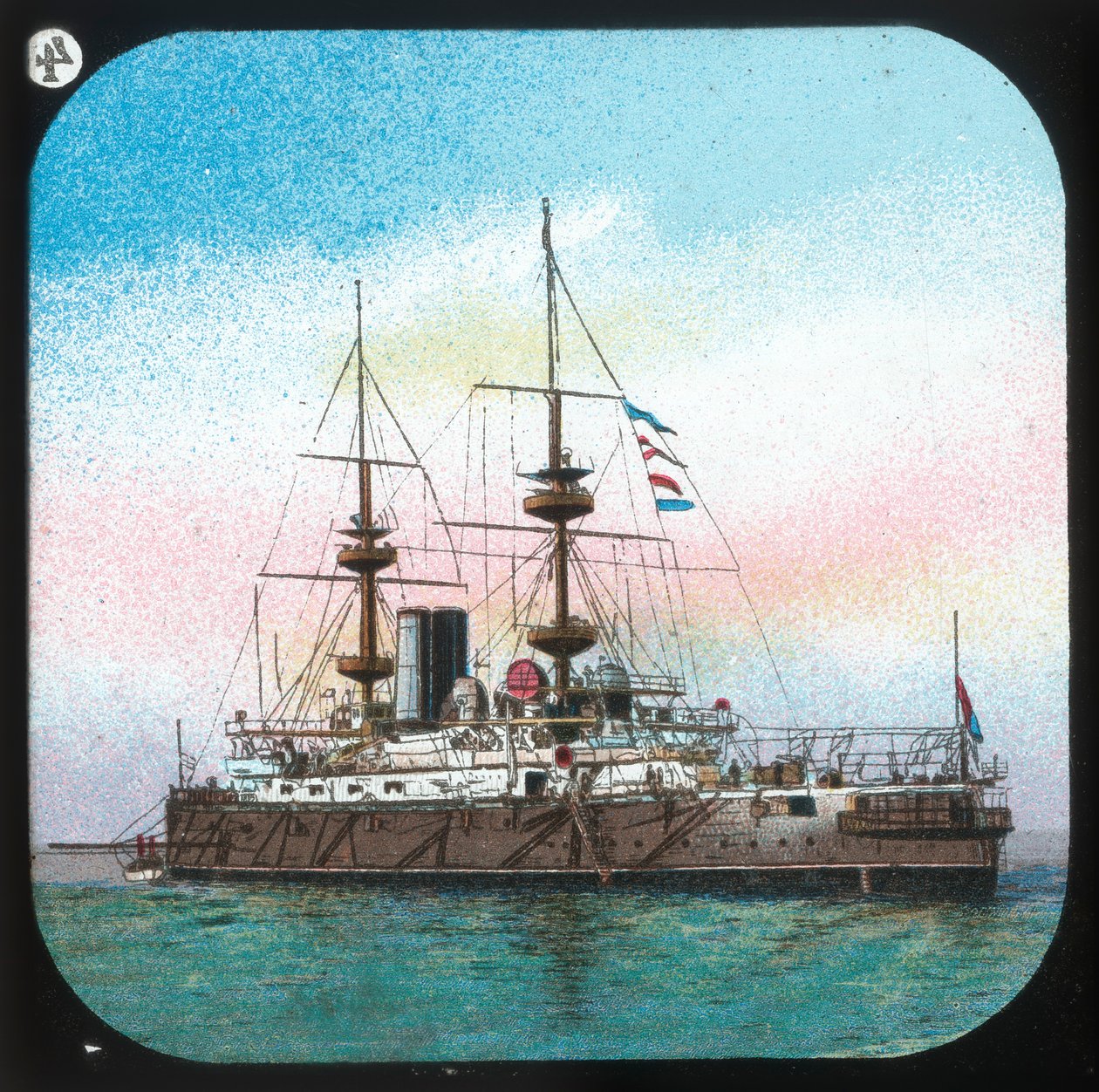 Et moderne slagskib -- H.M.S. Jupiter, omkring 1900. af Unbekannt