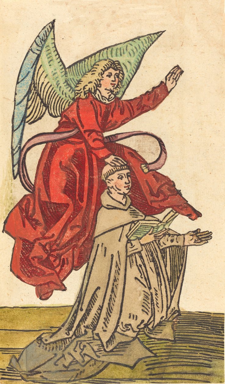 En munk med en engel, 14801490. af Unbekannt