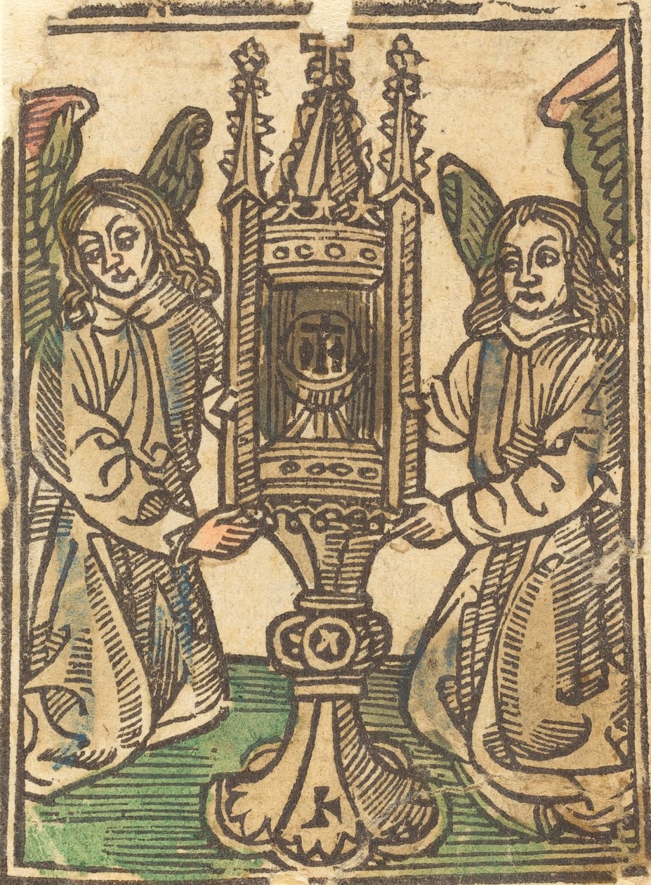 En monstrans holdt af to engle, 14951500. af Unbekannt
