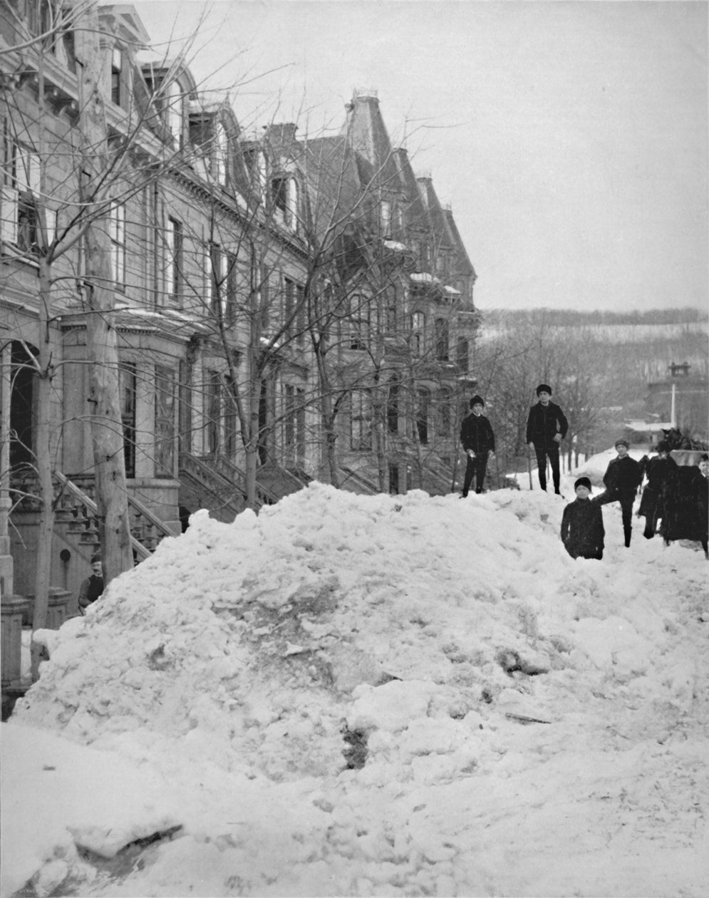 A Montreal Street in Winter, 1800-tallet af Unbekannt
