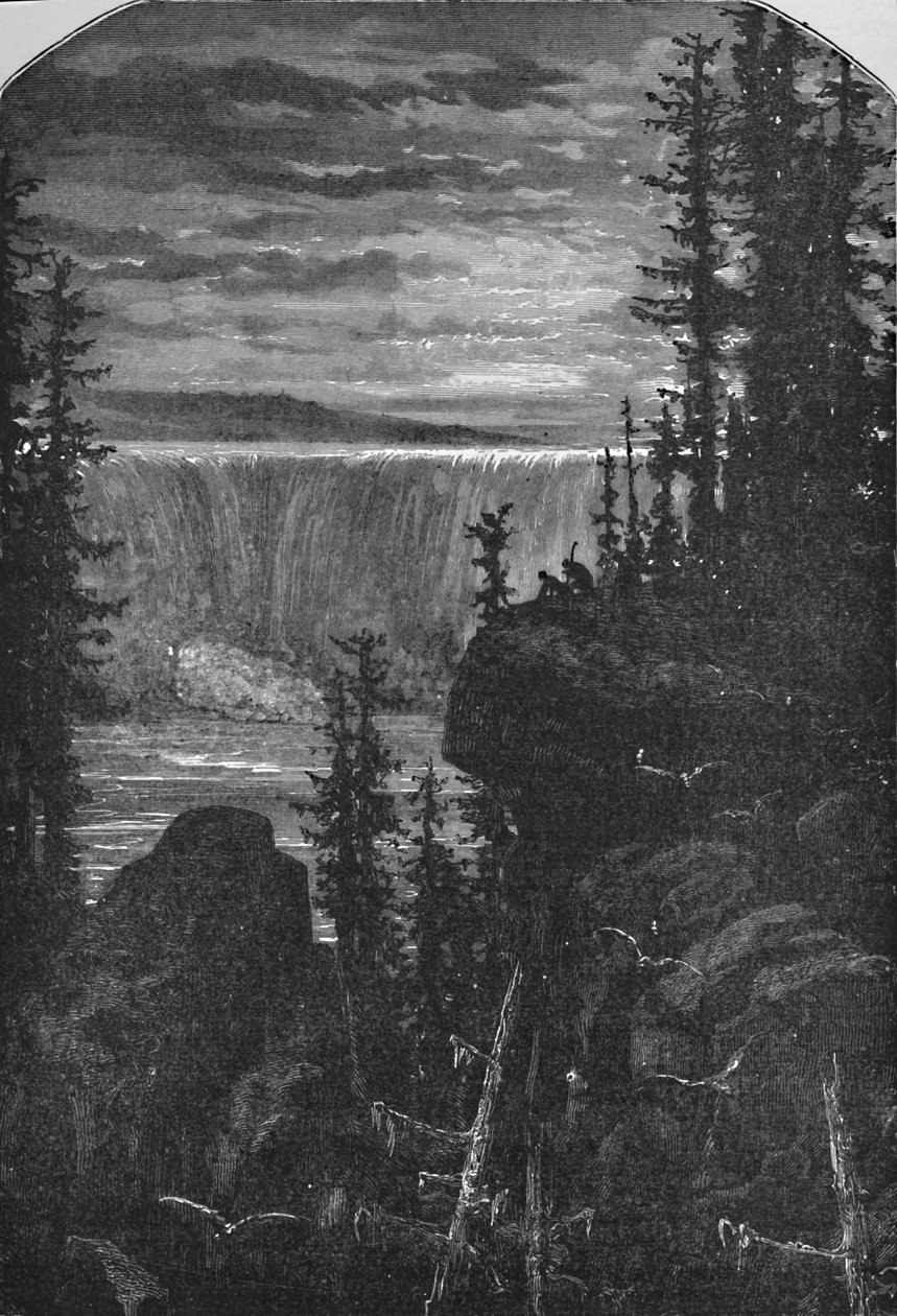 En natudsigt over Niagara i gammel tid, 1883 af Unbekannt