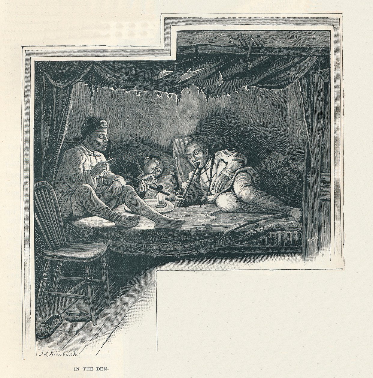En nat i et opiumhule, 1891 af Unbekannt