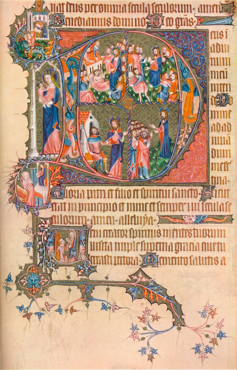 En side fra Egerton Bohun Psalter-Hours, 1370, 1937 af Unbekannt