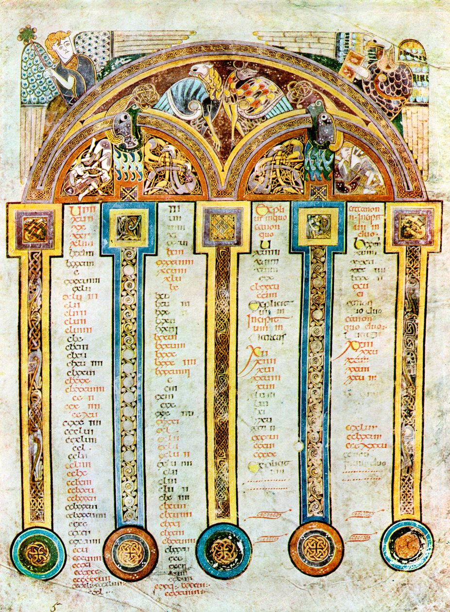 A Page of The Eusebian Canons, c800 AD, 20. århundrede af Unbekannt