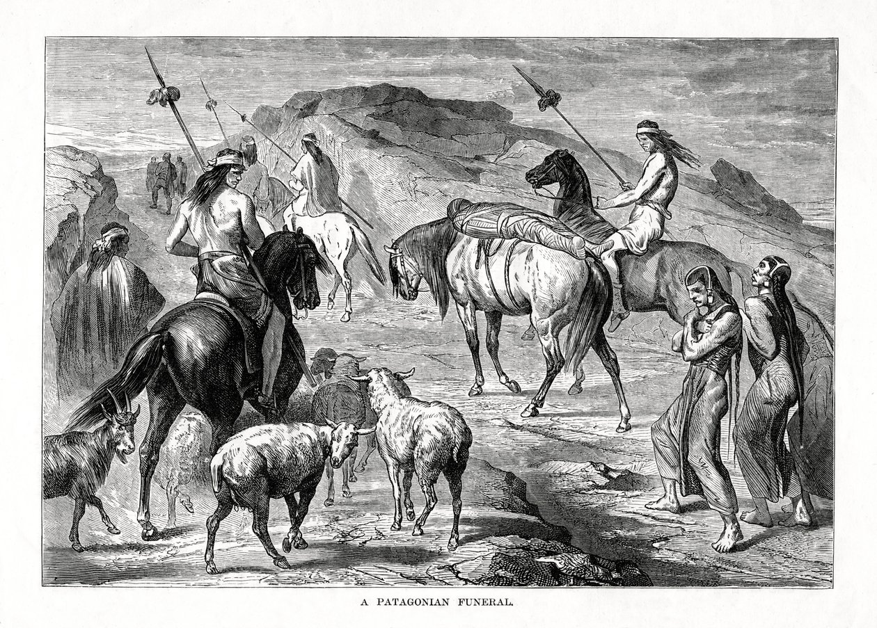 En patagonsk begravelse, 1877 af Unbekannt