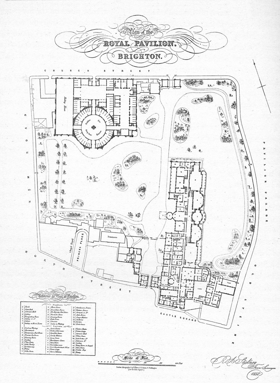 En plan over pavillongodset, som det var, da det blev købt af bymyndighederne, 1850, 1939 af Unbekannt