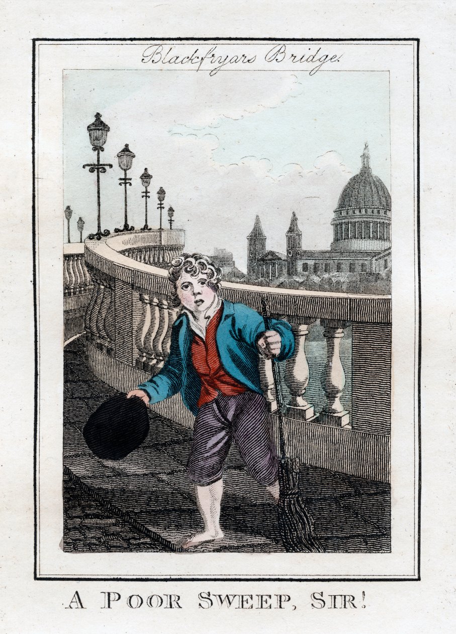 A Poor Sweep, Sir!, Blackfriars Bridge, London, 1805 af Unbekannt