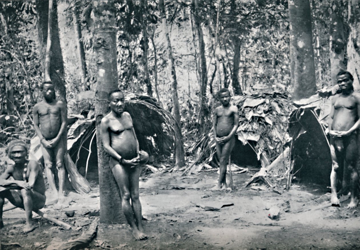 En pygmælandsby, North-East Congo Basin, 1912 af Unbekannt
