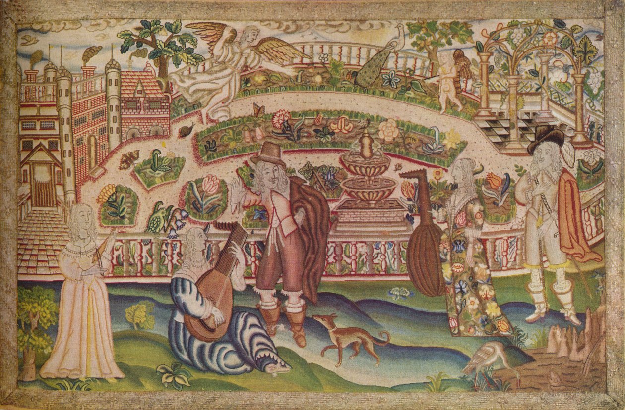 A Rare Petit Point Picture of the Period of Charles I, 17th century, 1936 af Unbekannt