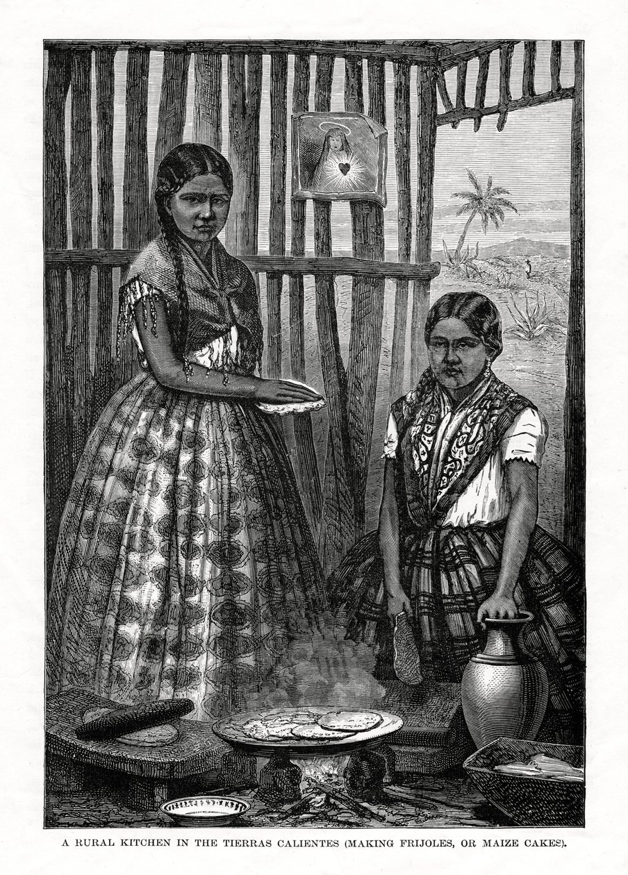 Et landligt køkken i Tierras Calientes, Mexico, 1877 af Unbekannt