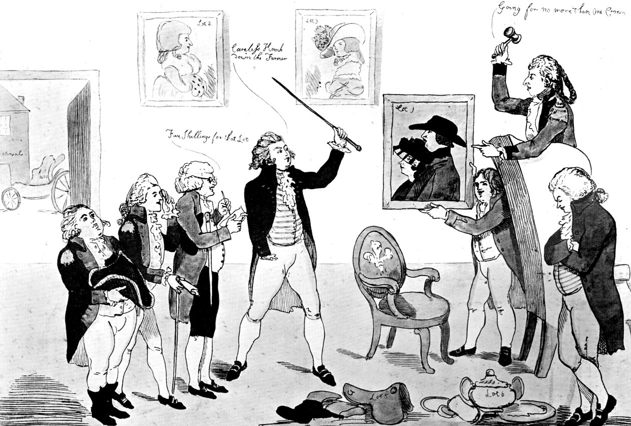 En scene i skolen for skandale, 1786 af Unbekannt