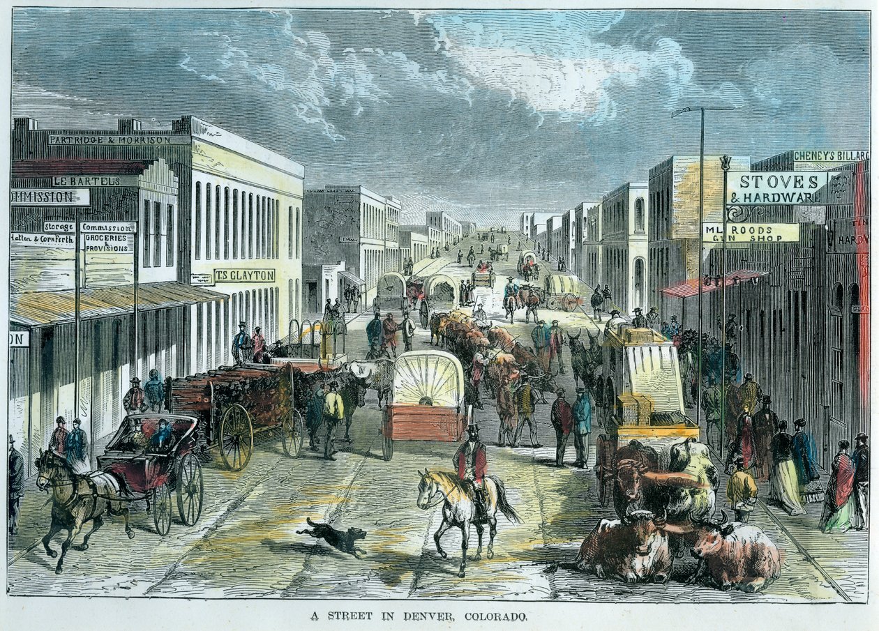 A Street i Denver, Colorado, USA, c1880 af Unbekannt