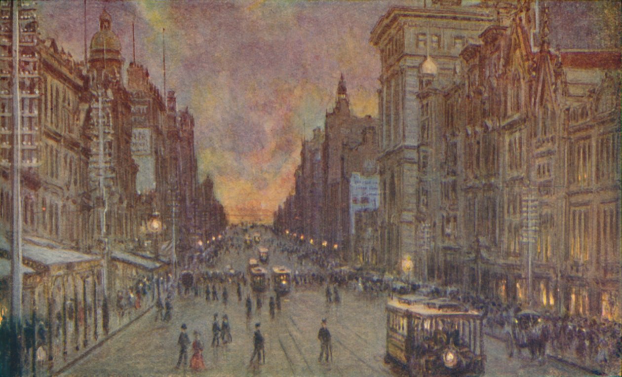 En gade i Melbourne, 1924 af Unbekannt