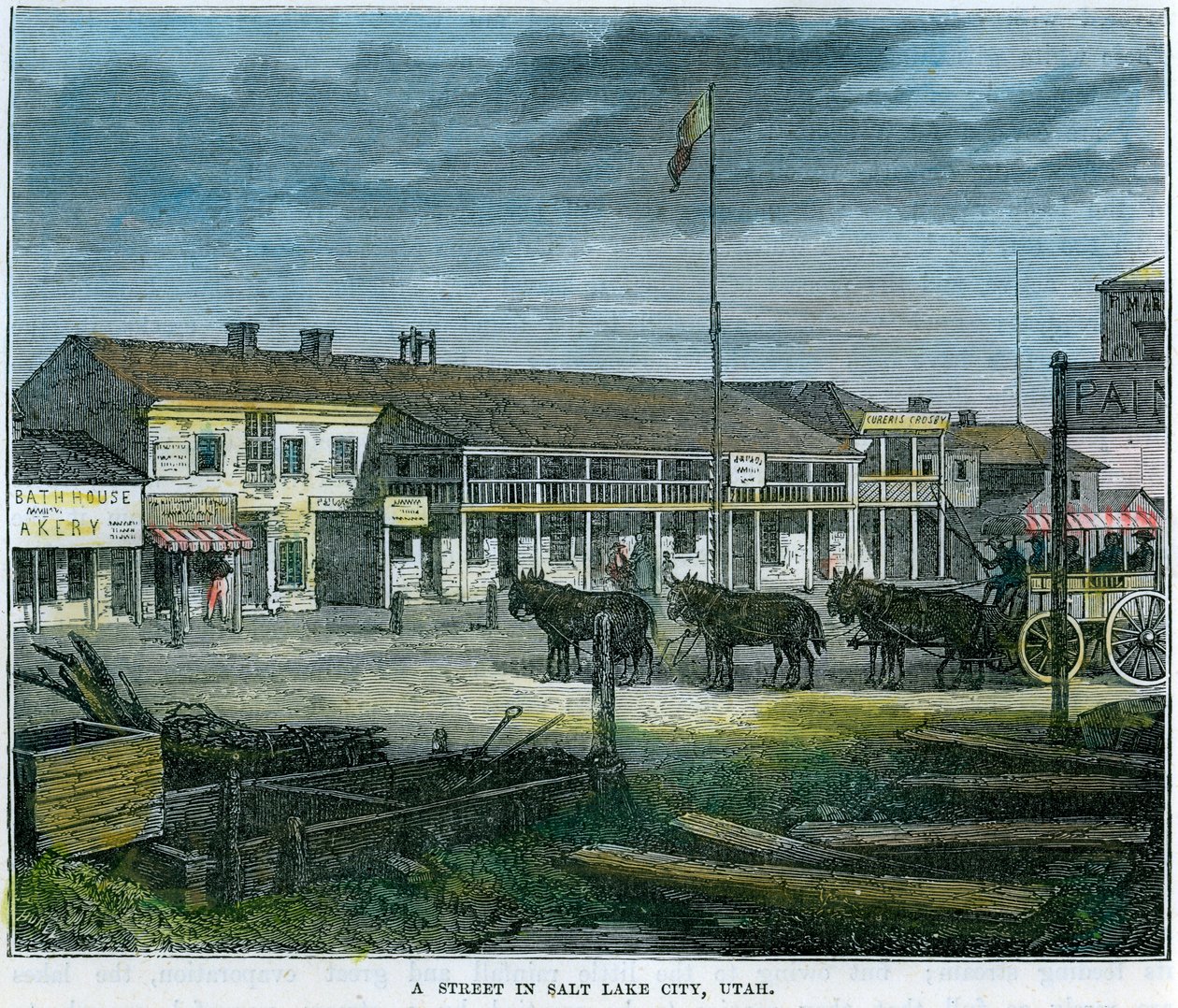 En gade i Salt Lake City, Utah, USA, c1880 af Unbekannt